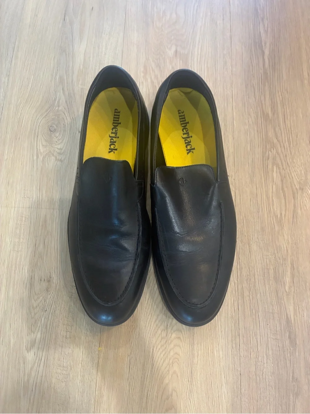 Amberjack The Loafer Obsidian Black Leather Men's Loafers Size 13M Comfort Dress